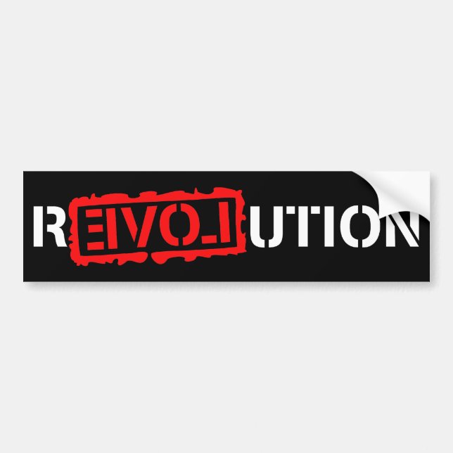 Revolution med kärlek! bildekal (Framsidan)