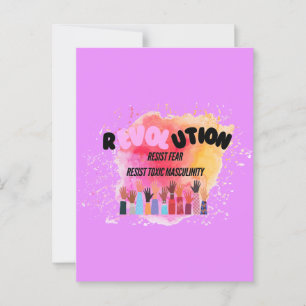 Revolution Resistent Fear Toxic Masculinity Vykort