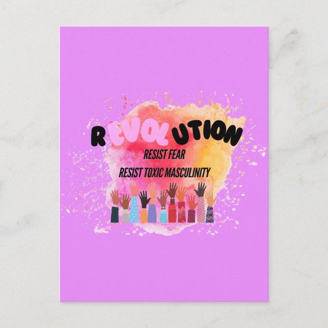 Revolution Resistent Fear Toxic Masculinity Vykort (Framsida)