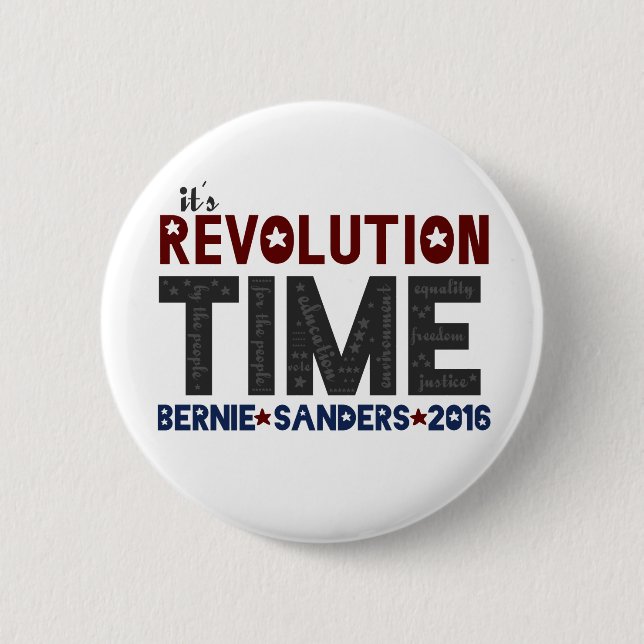 Revolution Time - Bernie slipmaskiner 2016 Knapp (Framsida)