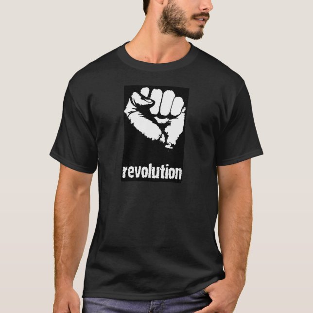 Revolution - upphöjd fist t shirt (Framsida)