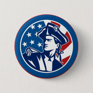 Revolutionär allmän soldatminuteman för amerika knapp