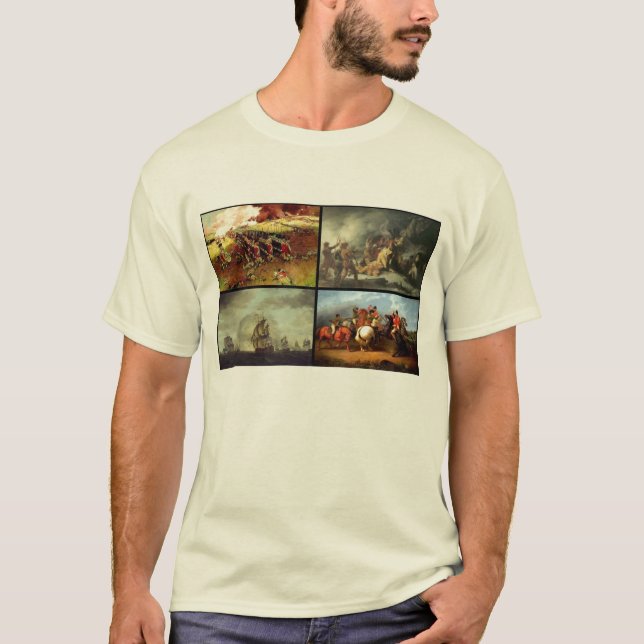 Revolutionär krigcollage för amerikan tee (Framsida)