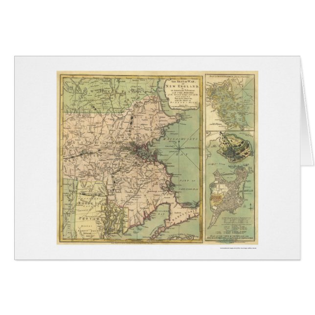 Revolutionär krigkarta - 1775 hälsningskort (Framsidan Horizontal)