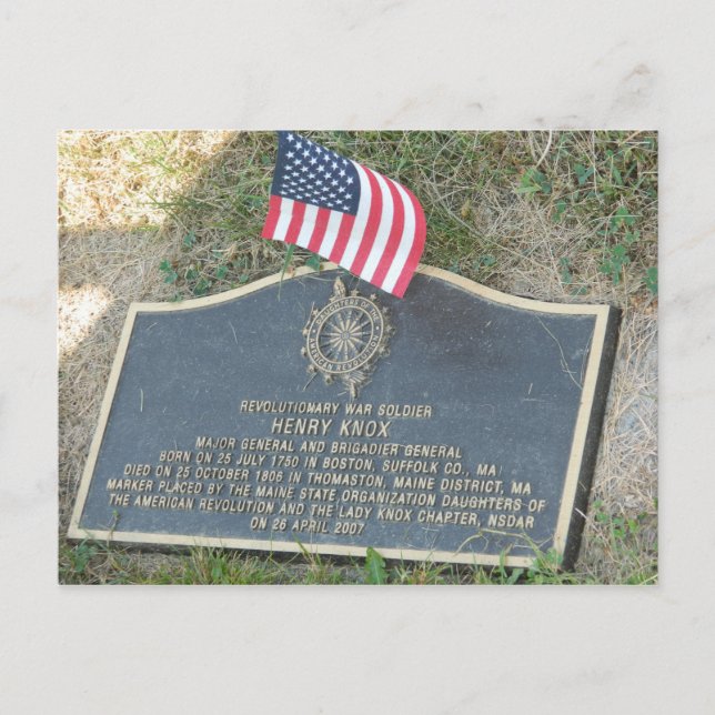 Revolutionär krigMaj General Henry Knox Maine MIG Helg Vykort (Framsida)