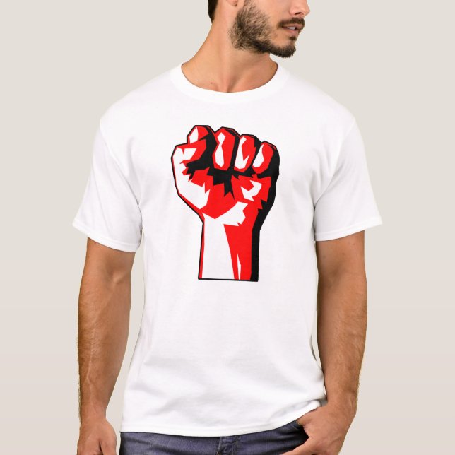 Revolutionär lyftt näveT-tröja T-shirt (Framsida)