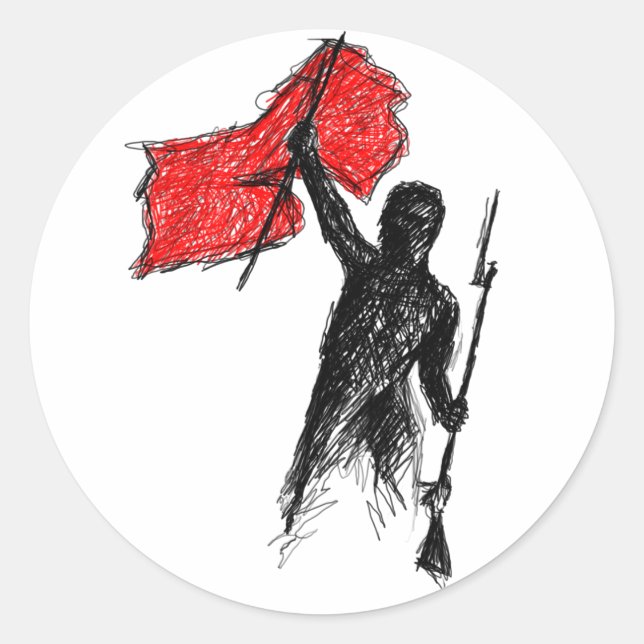 Revolutionär! Runt Klistermärke (Framsida)