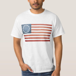 Revolutionära Krig Betsy Ross Faded U.S. Flagga T Shirt