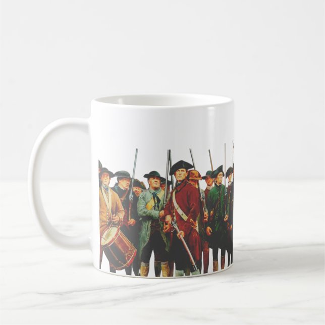 Revolutionära kriget milis Minutemen 1775 Kaffemugg (Vänster)