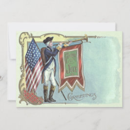 Revolutionära krigssoldat amerikansk flagghorn inbjudningar