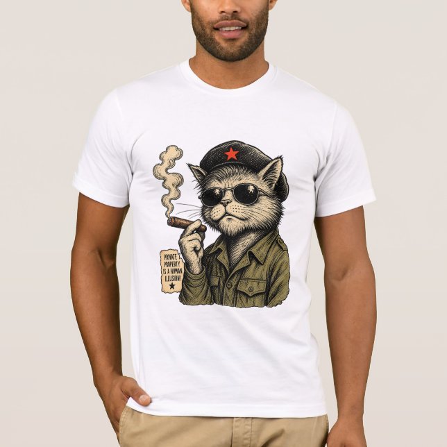 Revolutionary Cat T Shirt (Framsida)