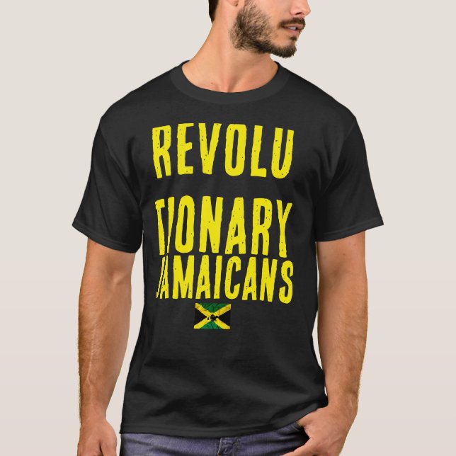 REVOLUTIONARY JAMAICANS Basic Mörk T-Shirt (Framsida)