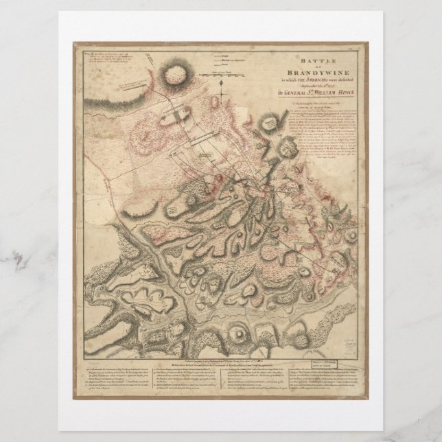 Revolutionary Krig Battle of Brandywine Karta (177 (Framsida)