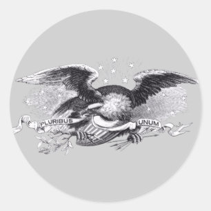 Revolutionary Krig Eagle Runt Klistermärke