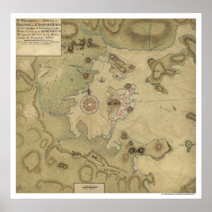 Revolutionary Krig Karta - 1775 Poster