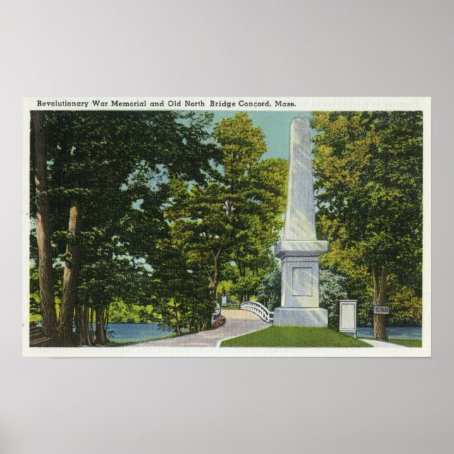 Revolutionary Krig Memorial, Old North Bridge Poster (Framsidan)