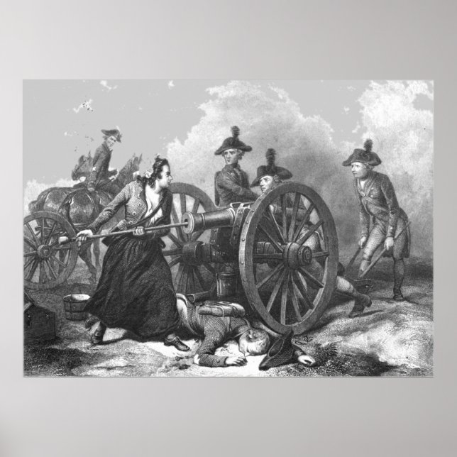 Revolutionary Krig Molly Pitcher Cannon Print Poster (Framsidan)