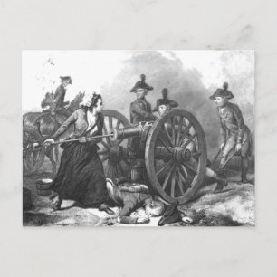 Revolutionary Krig Molly Pitcher Cannon-vykort Vykort