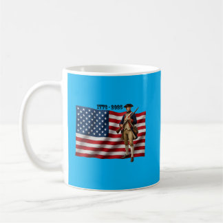 Revolutionary War Soldier & American Flag 250 URM Kaffemugg