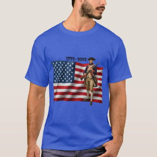 Revolutionary War Soldier & American Flag 250 URM T Shirt