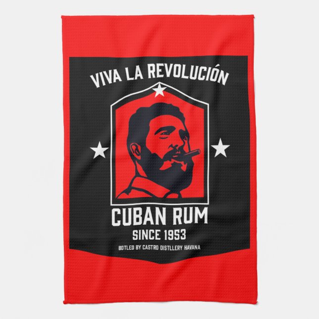 Revolutionen Cuban Libre Rum Drinkers Kökshandduk (Vertikal)