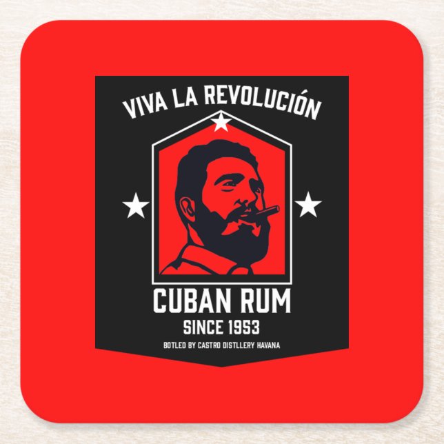 Revolutionen Cuban Libre Rum Drinkers Underlägg Papper Kvadrat (Framsidan)