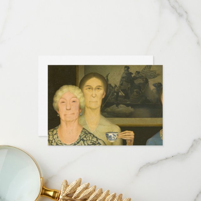 Revolutionens döttrar efter Grant Wood Tack Kort (Fram/Back In Situ)