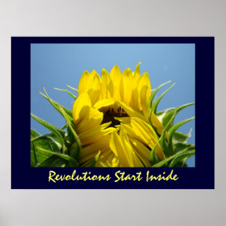 Revolutioner Starta Inside Art-utskrifter Solros Poster