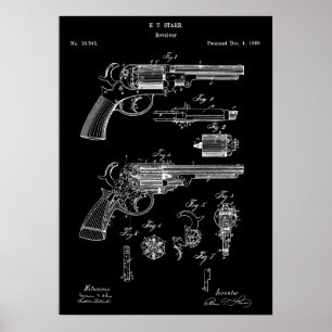 Revolver Gun Patent Poster
