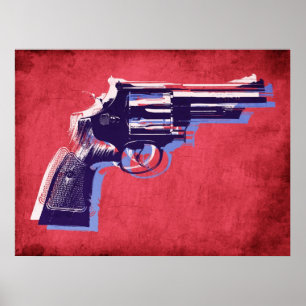 Revolver på rött poster