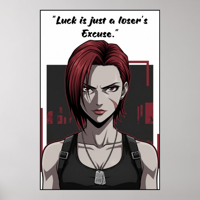Revy – Black Lagoon Luck Quote Motivation Poster (Framsidan)