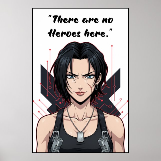 Revy – Black Lagoon No Heroes Citat Poster (Framsidan)
