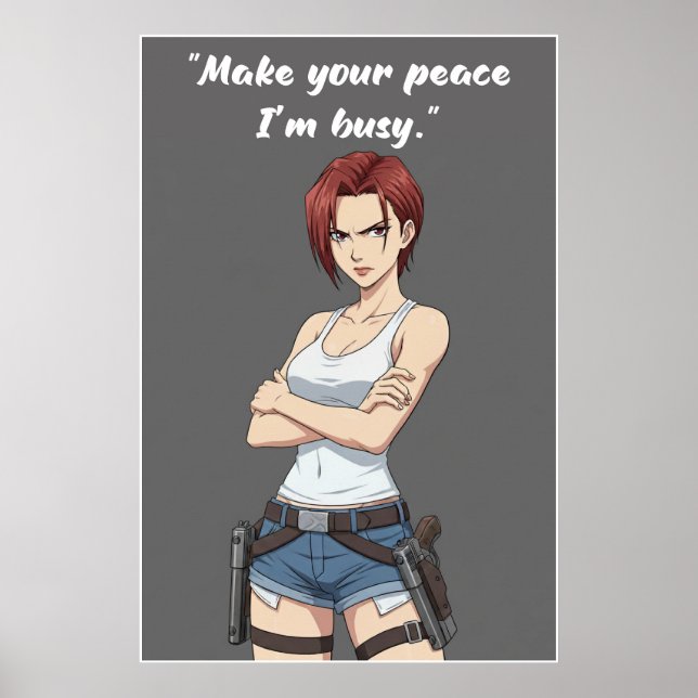 Revy – Make Your Peace Quote Affisch | Anime Vägg (Framsidan)