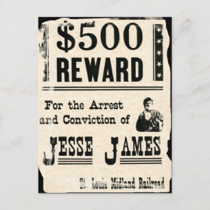 Reward for Jesse James Vykort