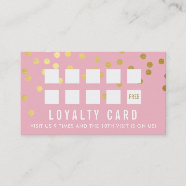 REWARD LOYALTY CARD glam confietti guld blek rosa Lojalitetskort (Framsida)
