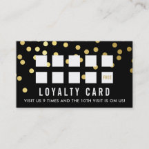 REWARD LOYALTY CARD glam konetti guld black