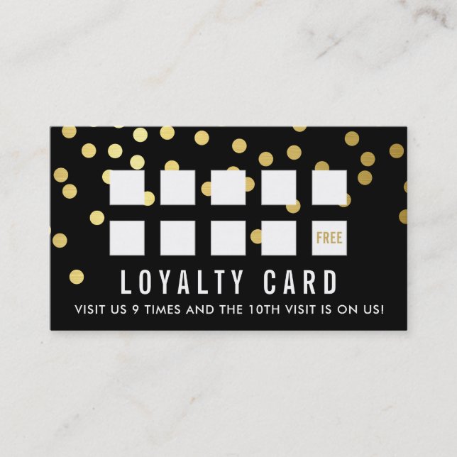 REWARD LOYALTY CARD glam konetti guld black Lojalitetskort (Framsida)