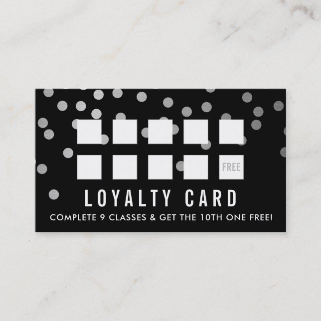 REWARD LOYALTY CARD glam konetti silver black Lojalitetskort (Framsida)