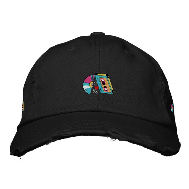 Rewind Rad Pappa Hat: 80:s Beat Headwear Broderad Keps (Framsida)