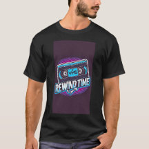 Rewind Time Retro VHS Graphic T-Shirt - Vintage 80