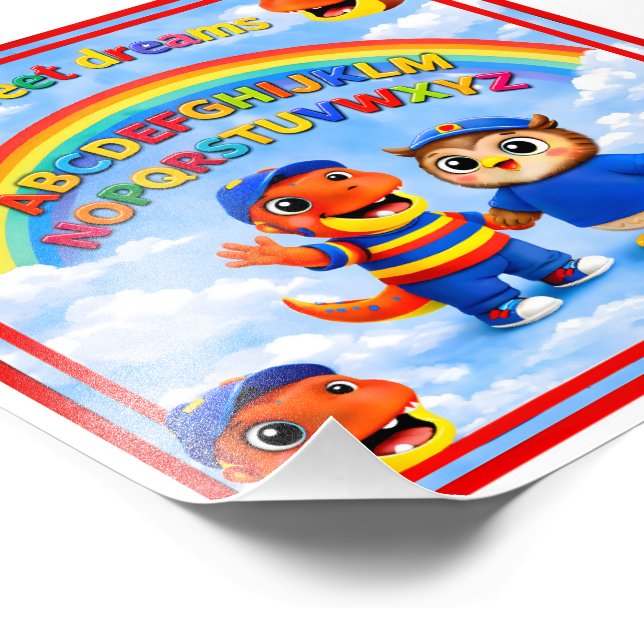 Rex and a rainbow 6 x 6 desk print individual earl fototryck (Hörn)