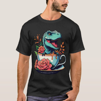 Rex av färgat tea med blommor T-Shirt