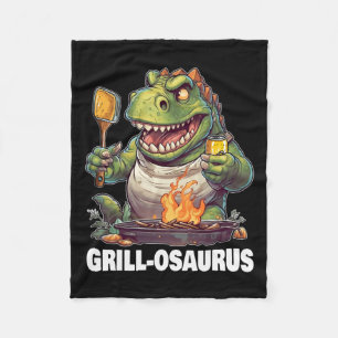 Rex Bbq Dinosaur Funny Far Grilling Fleecefilt