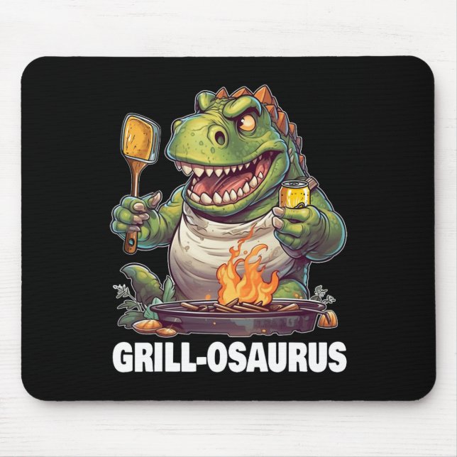 Rex Bbq Dinosaur Funny Far Grilling Musmatta (Framsidan)