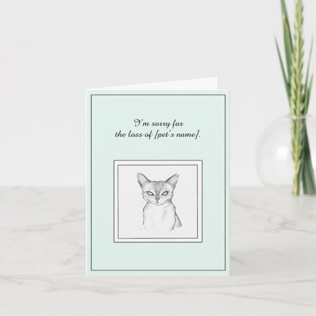 Rex Cat Sympathy Foleting Card Kort (Framsida)