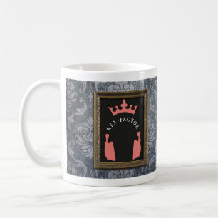 Rex dela upp i faktorer logotypen som mönstras kaffemugg