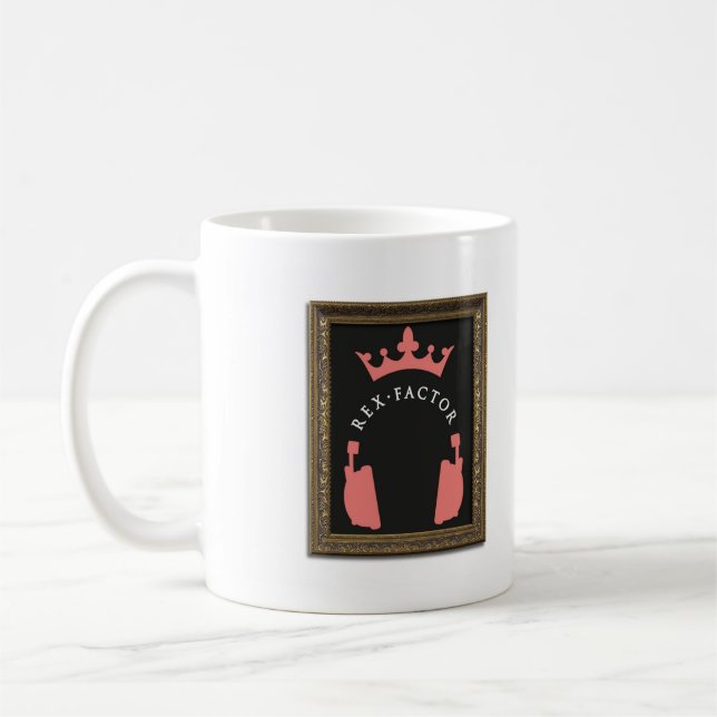 Rex dela upp i faktorer logotypslätten kaffemugg (Vänster)