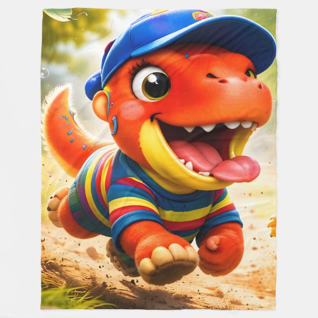 Rex, det förhistoriska dinosaurieäventyret premium fleecefilt (Framsidan)