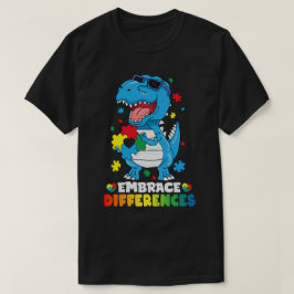 Rex Dinosaur Autism Awarenes T Shirt