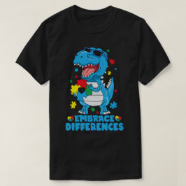Rex Dinosaur Autism Awarenes T Shirt